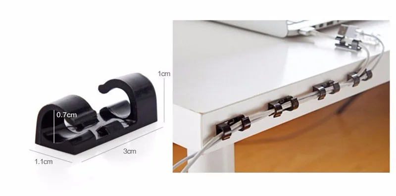 20 шт. вязкий кабель провода зажимы шнур управление держатель Органайзер зажим аккуратный USB зарядное устройство домашний рабочий стол Встроенная самоклеящаяся