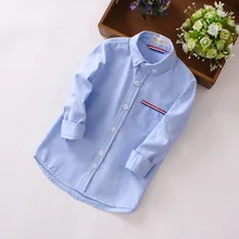 Детские рубашки, хлопковые рубашки с длинными рукавами для мальчиков