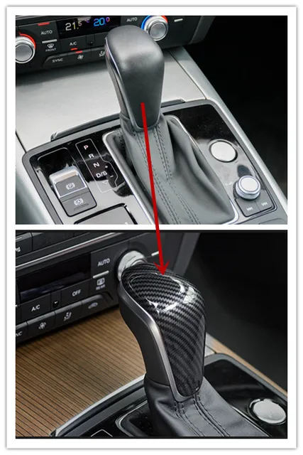 Abs Carbon Fiber Style Car Speed Gear Shift Head Cover Trim Protection  Sticker For Audi A6 C7 Pa A7 2016-2018 Gear Shift Knob AliExpress