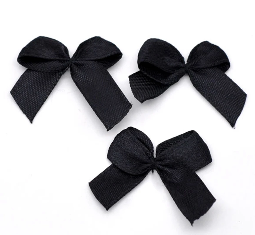 New-200PCs-Black-Ribbon-Bow-Wedding-Decoration-Scrapbooking-Embellishment-Party-Christmas-DIY-Sewing-Accessories-25x20mm