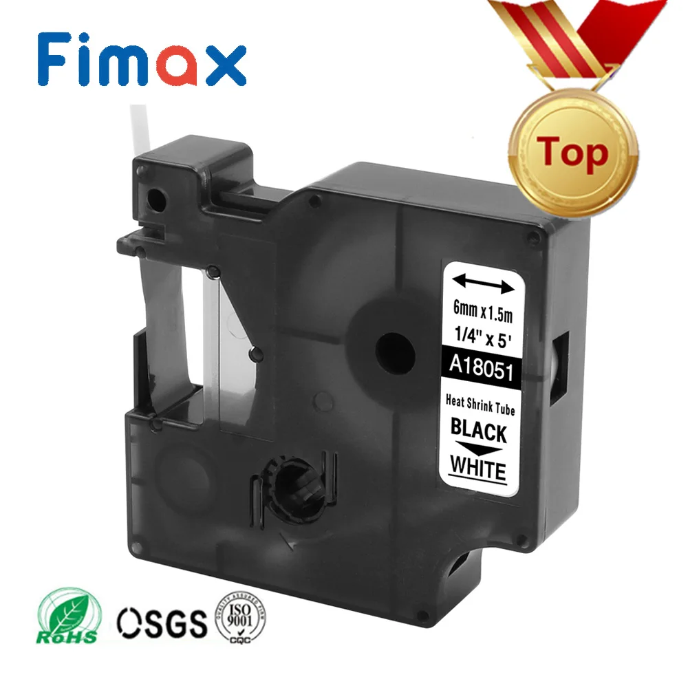 Fimax 1 шт. 18051 18052 совместимый для Dymo промышленный терм усадочная трубка для Dymo 18053 18054 18055 18056 Dymo носорог принтер для печати этикеток