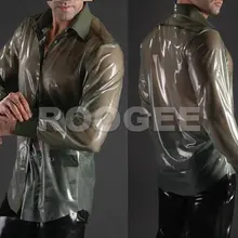 Мужская латексная рубашка в trasparent цвете