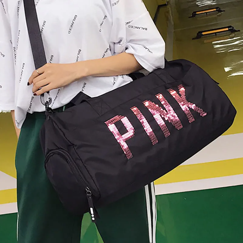 الوردي كبيرة قدرة السفر أكياس حمل CrossBody النايلون عطلة ليلة وضحاها واق من المطر الترتر النساء ins الساخن للماء جودة الوردي كبيرة قدرة السفر أكياس حمل CrossBody النايلون عطلة ليلة وضحاها واق من المطر الترتر النساء ins الساخن للماء جودة