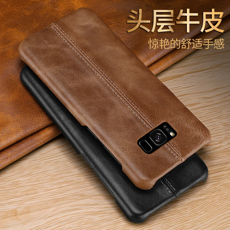 

CYBORIS for Samsung Galaxy S8 S8 Plus S9 S9 Plus Genuine Leather Case For Note 8 Real Cow Leather Matte Pattern Back Cover