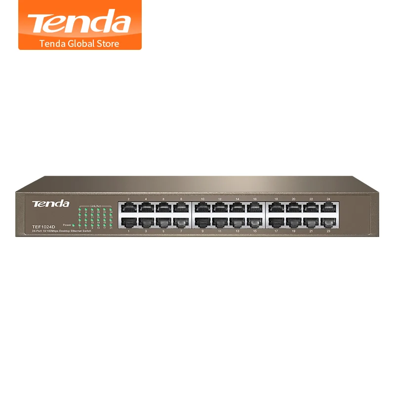 Tenda TEF1024D 24 Порты и разъёмы 10/100 м Enternet сетевой коммутатор 4 8 Гбит/с Auto MDI/MDI X