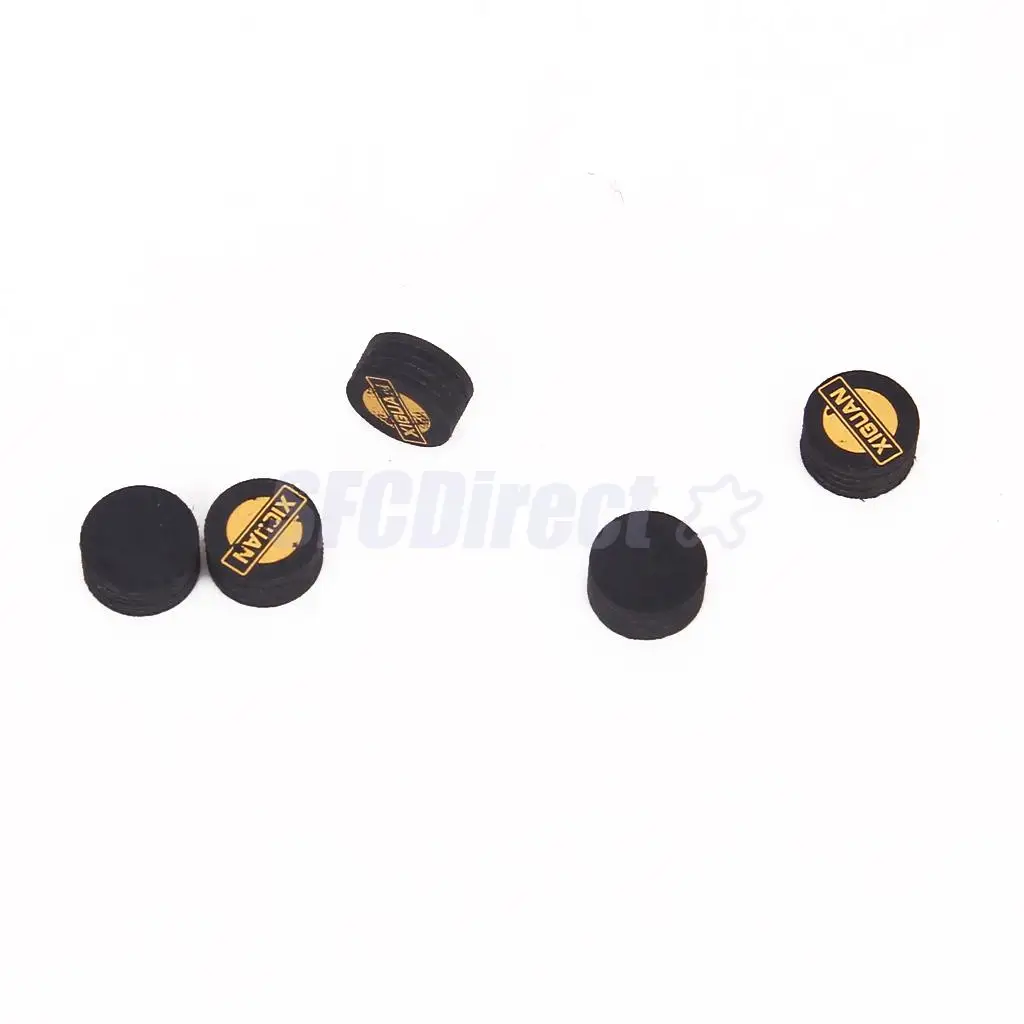 14mm Billiard Pool Cue Tips 10pcs Black Hand-Selected Leather Premium Quality For Snooker Table  Stick Tips Repair Part
