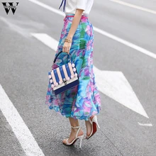 Womail, длинная юбка,, женская, бохо, высокая талия, летняя, повседневная, Пляжная, труба/Русалка, шифон, юбки длинные, J26