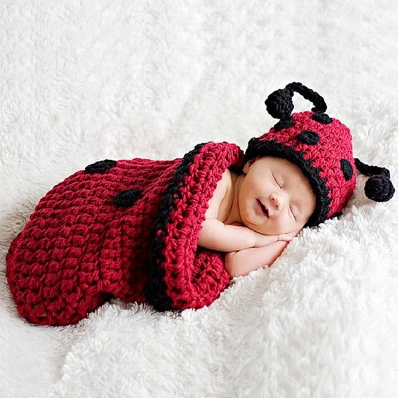 Newborn Unisex Baby Girl Boy Crochet Sleep Bag Photography Props Wraps