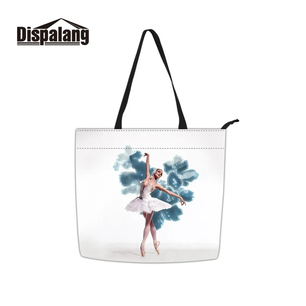 

Dispalang High Quality Ballet Printing on School Shopper for Girls Canvas and Cotton Fabric Foldable Shipping Bag Sublimation