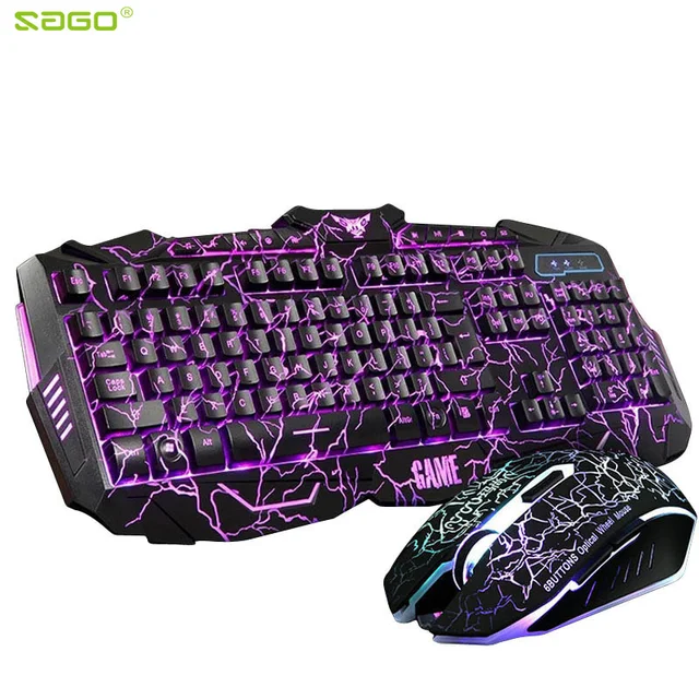 Changeable LED with Color Luminous Backlit Multimedia Ergonomic Gaming Keyboard & Mouse 1