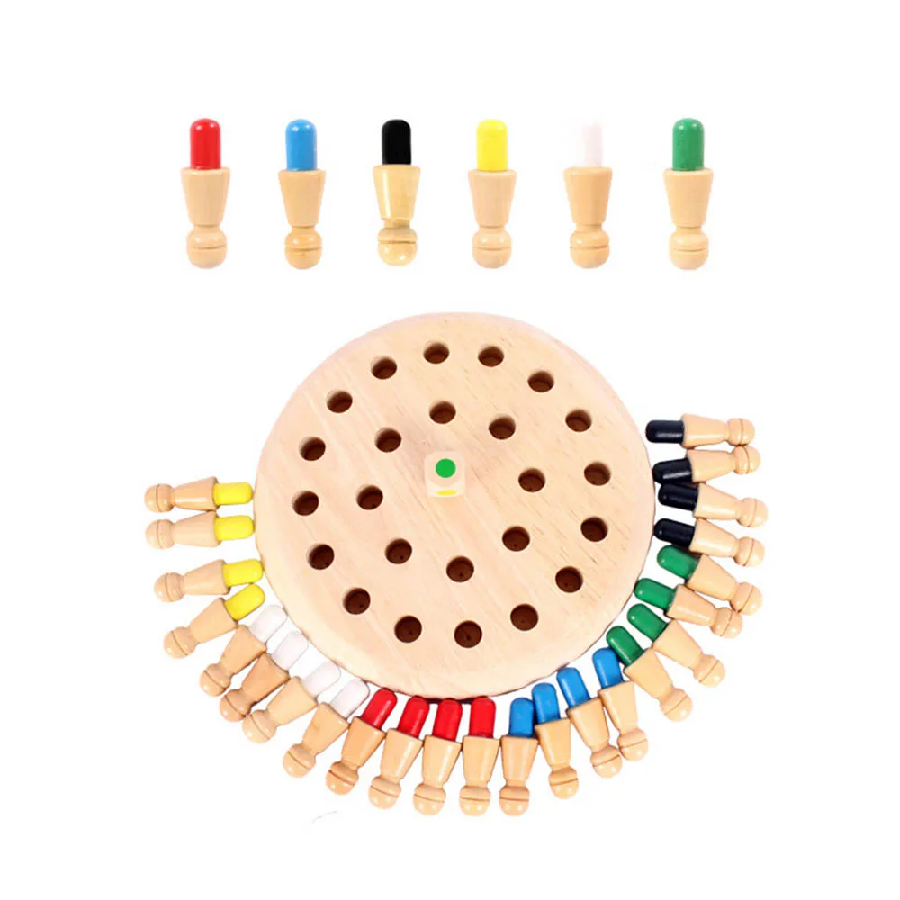 Дети деревянный памяти матч Придерживайтесь шахматы весело блок Настольная игра развивающие Цвет познавательные способности игрушка для