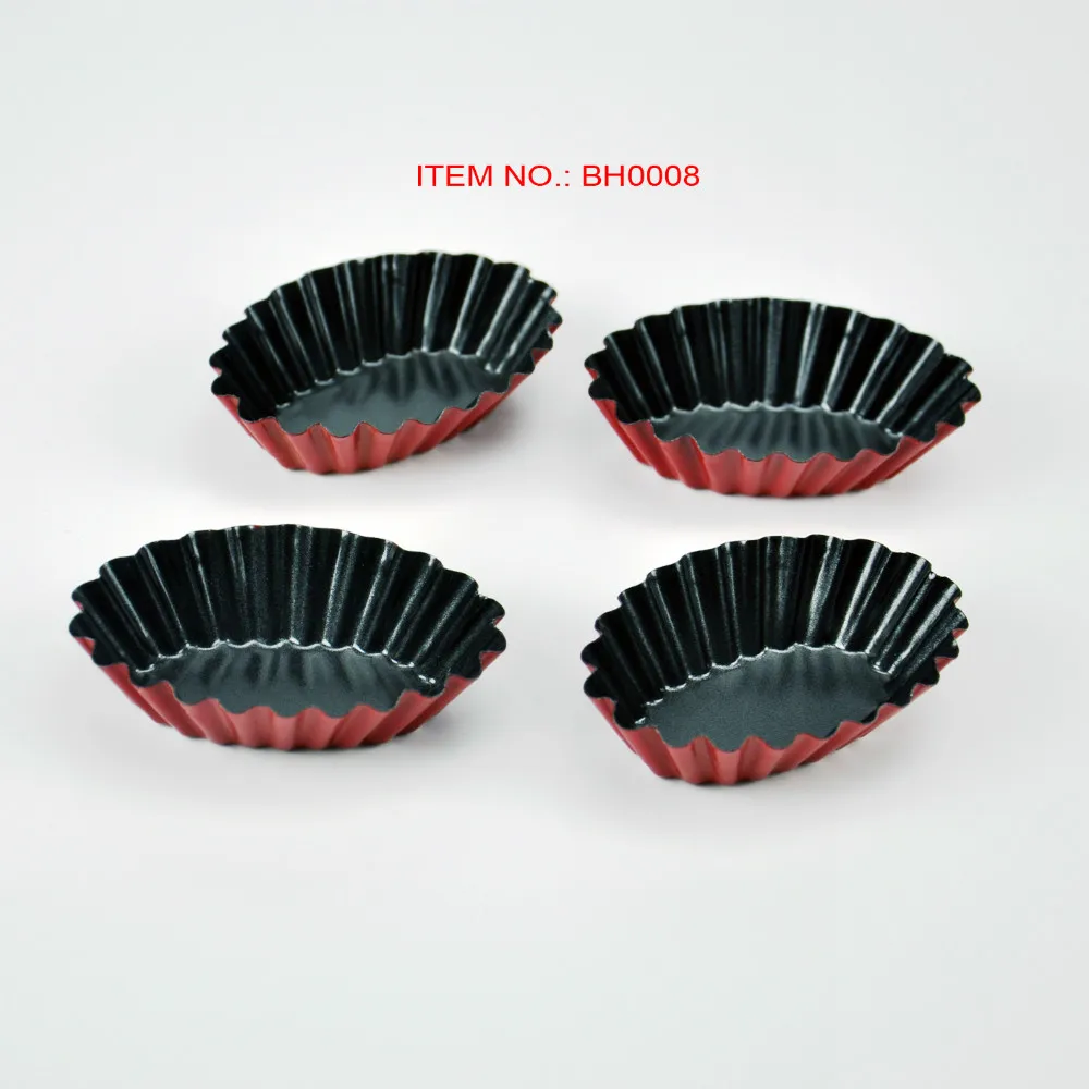 

non-stick cake baking pan tray coating mini fluted mini tart pan 8pcs carbon steel confectionery tool bakeware forms cake dishes
