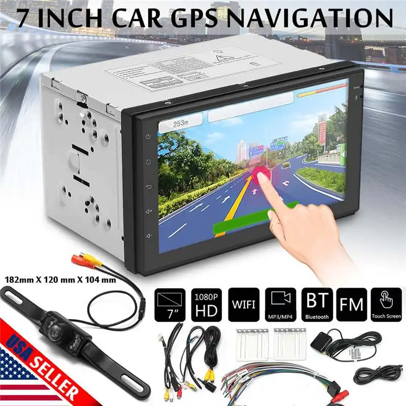 

7 Inch Car GPS Navigation Android Quad Core 2 DIN Car MP5 Player 1080P 4G WIfi bluetooth Optional Free maps Reversing Camera