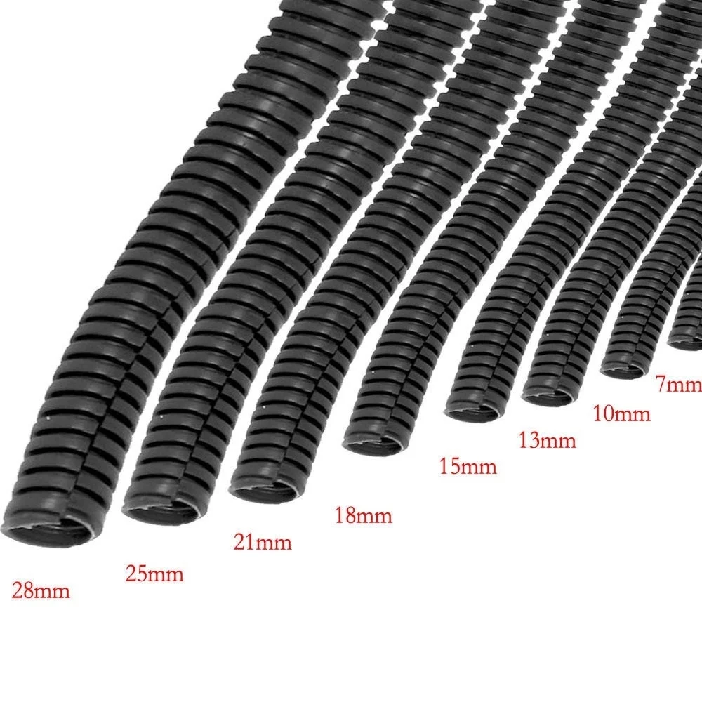 EE Поддержка 6 м длина мульти-размер ширина Сплит ткацкий станок провод автомобильный гибкий трубопровод шланг черный автомобильные аксессуары