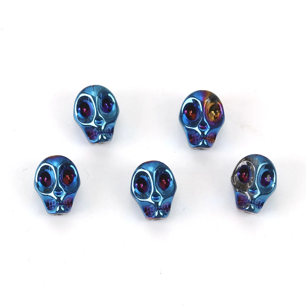 

DoreenBeads Glass Beads Skull At Random About 10mm( 3/8") x 8mm( 3/8"), Hole: Approx 1.2mm, 1 Packet (Approx 40 PCs/Packet)