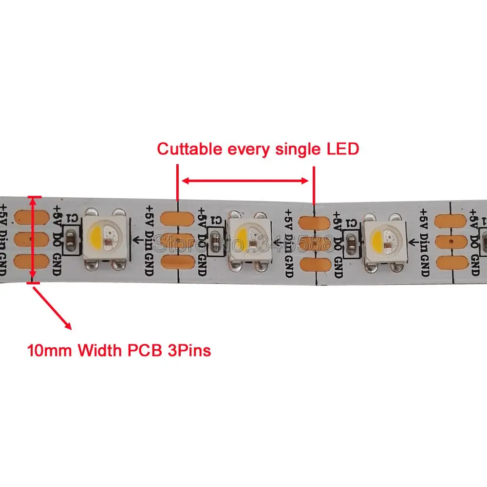 Tiras de Led m 30/60/144 leds/pixels/m; individual endereçável Tipo de Item : Faixa