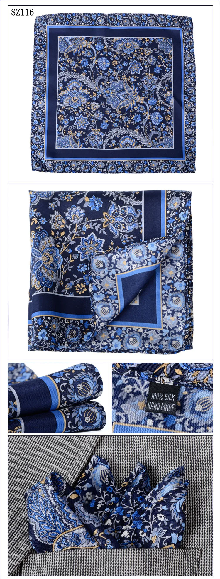 Горячая Распродажа! Высокое качество натуральный шелк ручной работы Карманный платок роскошный квадратный носовой платок с подарочной коробкой