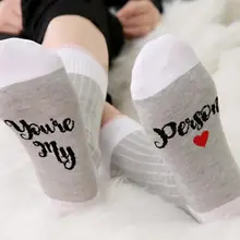 Женские Мужские Повседневные Носки с рисунком буквы креативные вязанные носки гибкие и Масштабируемые эластичные Soxs милые Meias персонализированные Soxk