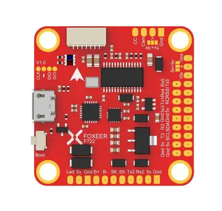 

Foxeer F722 AIO F7 Dual Flight Controller STM32F722RGT6 MPU6000 and ICM20602 OSD 3~6s for FPV RC Racing Drone kits