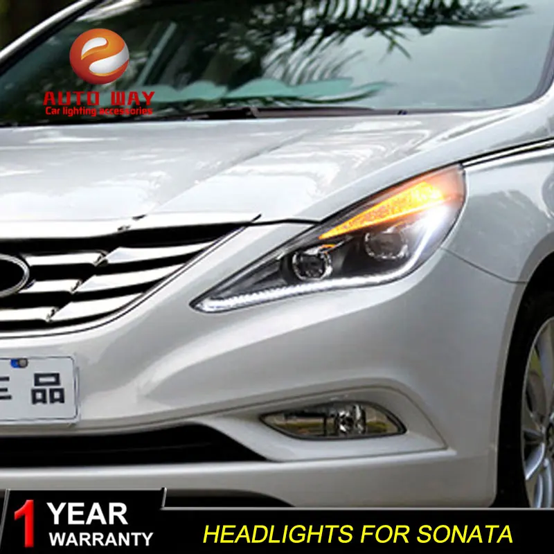 Автомобильный Стайлинг корпус передней фары для hyundai Sonata 2011- фары, светодиодные фары DRL Объектив Двойной Луч Биксеноновые HID аксессуары