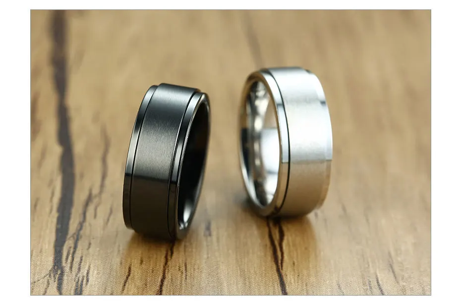 Мужские 8 мм Spinner кольцо использовать для снятия стресса аксессуар нержавеющая сталь обручальное кольцо повседневные мужские anillo спортивные ювелирные изделия