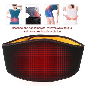 

USB Heating Massage Belt Waist Brace Lumbar Warmer Carbon Fiber Heated Pad JS88