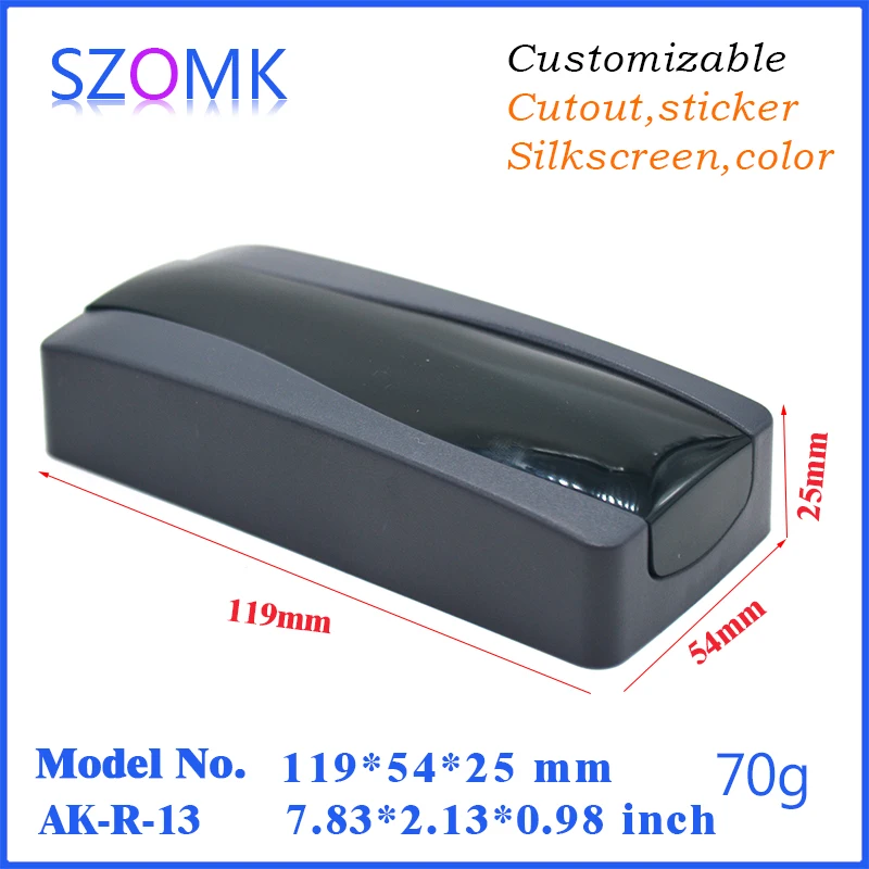 (1 pcs) szomk plastic project box, electronics control box new plastic enclosure RFID sensor box shell case 119*54*25mm plastic coffee knock box new