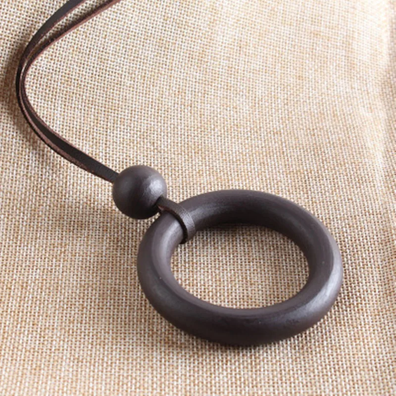 

Handmade Circle & Wood Long Necklace Women Jewelry statement necklaces & pendants women collares mujer choker kolye bijoux femme