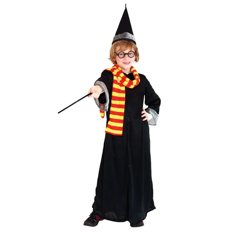

Harry Potter Robe Gryffindor enchanter Cosplay Costume Magic wand Kids Christmas Halloween Costumes For Kids