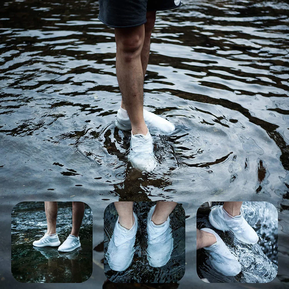 

Outdoor Insole Waterproof Silicone Shoe Cover Children Adult Waterproof Non-slip Portable Silicone Rain Insole