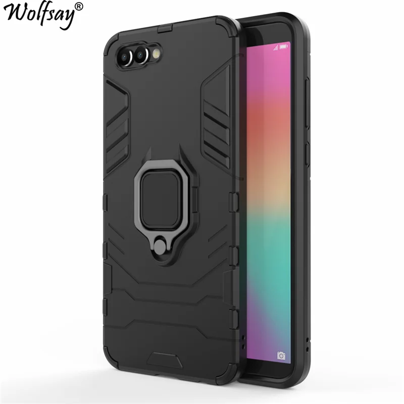 

Wolfsay for Huawei Honor V10 Case, Honor View 10 Car Holder Armor Cases Hard PC & Soft Silicone Cover for Huawei Honor V10