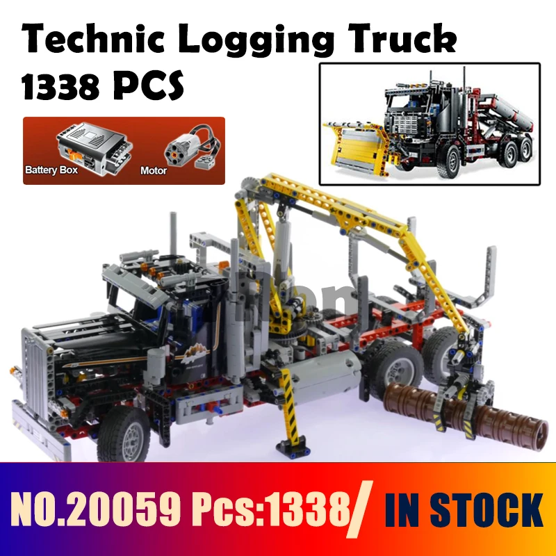 

model 20059 1338pcs Set building blocks Compatible Technic Logging Truck 9397 Figure bricks toys for children hobbies