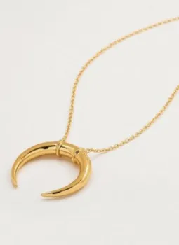 

100PCS 35*35 MM Horn Crescent Moon Pendant Necklace Chain size 76+7cm Choker Gold Silver Women Necklace Jewelry Birthday Gift