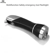 Многофункциональный аварийный фонарик для использования в автомобиле, автомобильный оконный выключатель, аварийный молоток, инструмент 8 в 1, светодиодный фонарь, походный, велосипедный