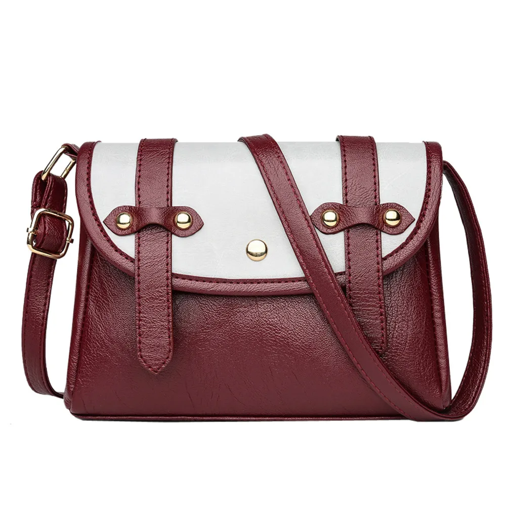 

OCARDIAN Handbags Bag Women Work Crossbody 2019 New Retro Fashion Vintage Hit Color Leather Messenger Shoulder Bag Dropship A6