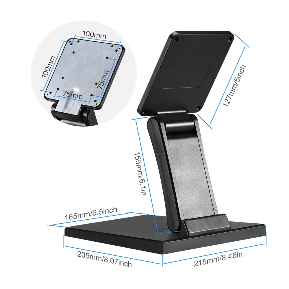 Регулируемая подставка для ЖК-монитора, настольная складная металлическая подставка для монитора, настенный держатель с отверстием VESA 75x75 мм 100x100 мм