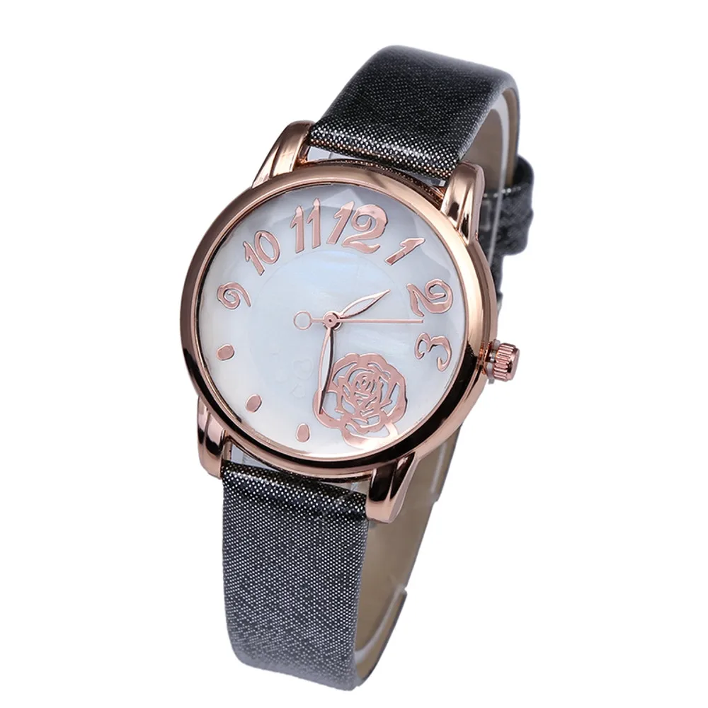Women's Fashion Casual PU Leather Strap Analog Quartz Beautiful Dial with A Flower For 2018 Ladies Fashion Clock Women's Fashion Casual PU Leather Strap Analog Quartz Beautiful Dial with A Flower For 2018 Ladies Fashion Clock