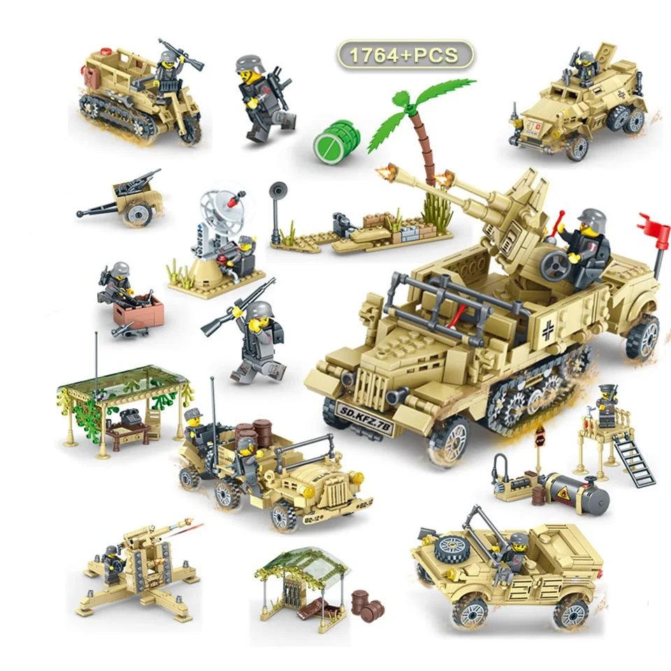 

WW2 Military Series Figures Tank Model Building Blocks Toys Educational Model Bricks Toys for children Gifts
