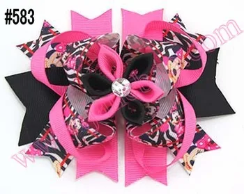 

free shipping 300pcs 2016 newest romantic hair bows layered kanzashi hair bows girl hair accessories