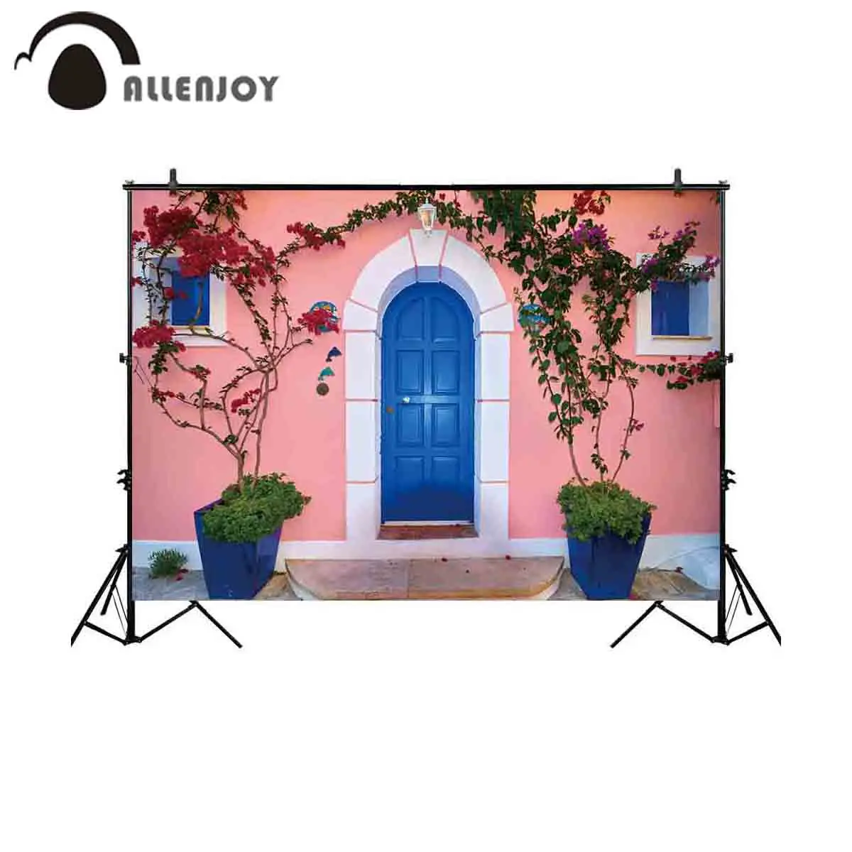 Allenjoy фон для фотостудии Греческий дом деревня синяя дверь окно фотосъемки
