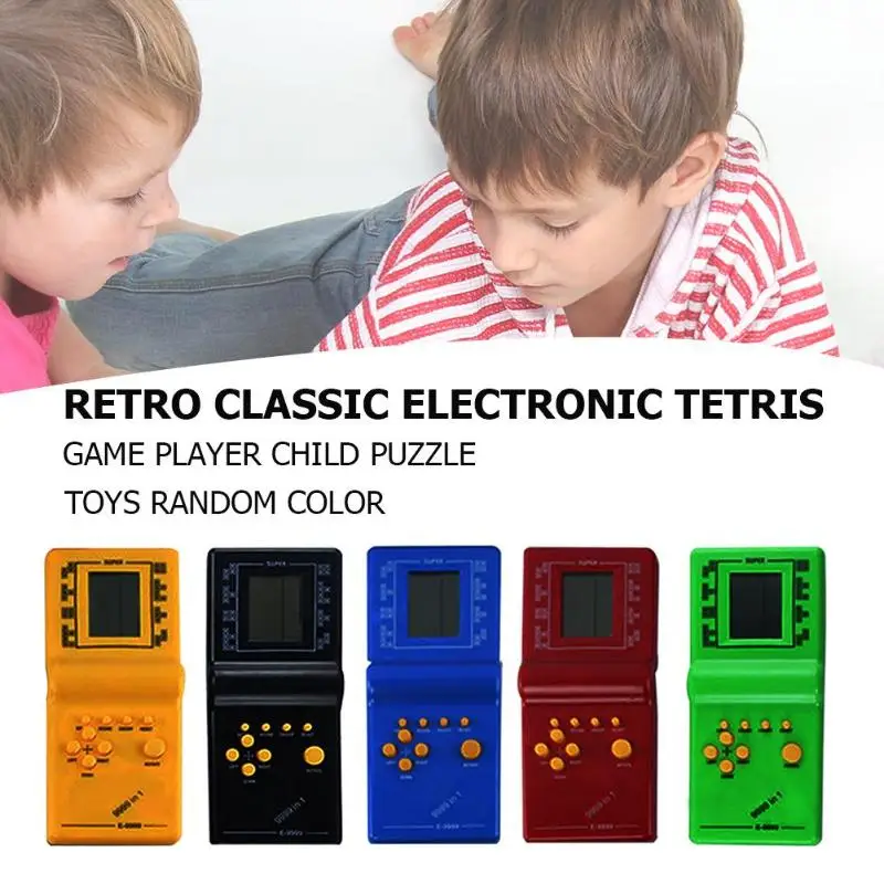 Ретро Классический электронный тетрис игровой плеер ручной детский Развивающий Пазл игрушки случайный цвет