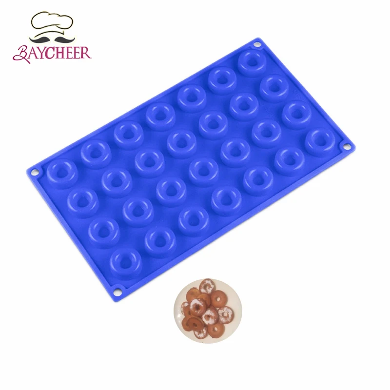 

BAYCHEER Mini Donuts 28 Holes Silicone Mold Baking Tools For Cakes Cookies Candy