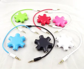 

1pc 3.5mm Earphone Headphone Audio Aux Splitter 1 Male to 2 3 4 5 Female Port Cable 20cm