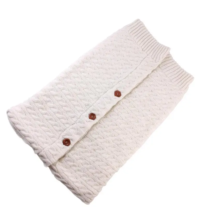 Теплые однотонные утолщенные плюшевые хлопок Кнопка вязаное одеяло детские спальные мешки пеленать обёрточная бумага для новорождённых