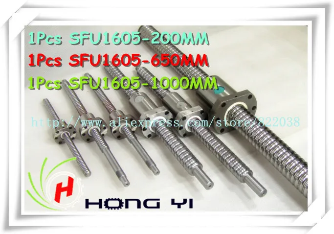 

SFU1605L =200/650/1000mm & 3pcs Ballscrew Ballnut for CNC and BK/BF12 standard processing
