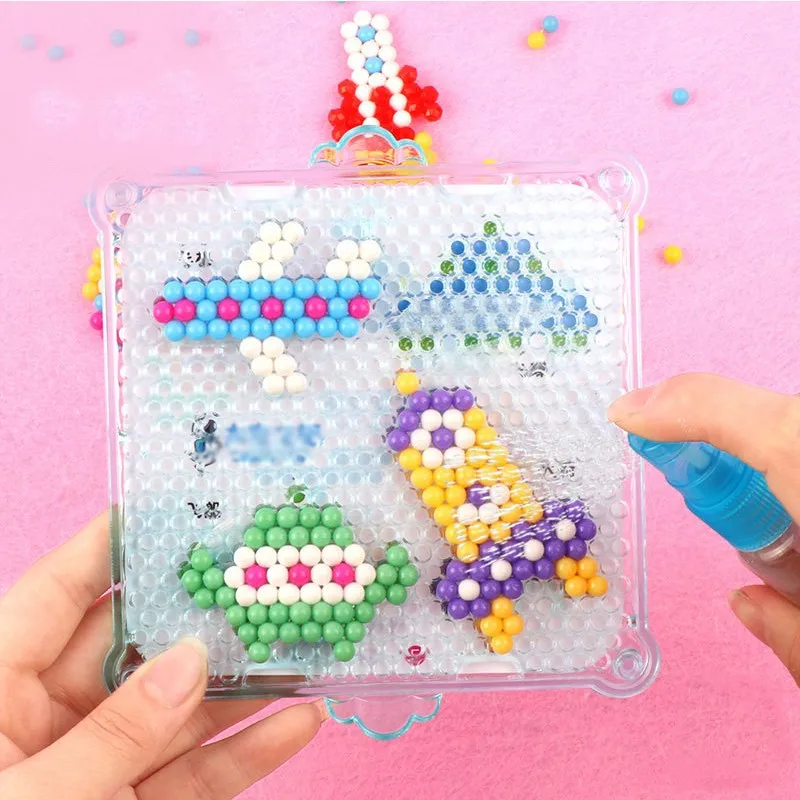 

NEW 8 Colors DIY Water Spray Magic Aqua Beads Hand Making 3D Aquabeads Puzzle Educational Toys for Children Kit Ball Game W001