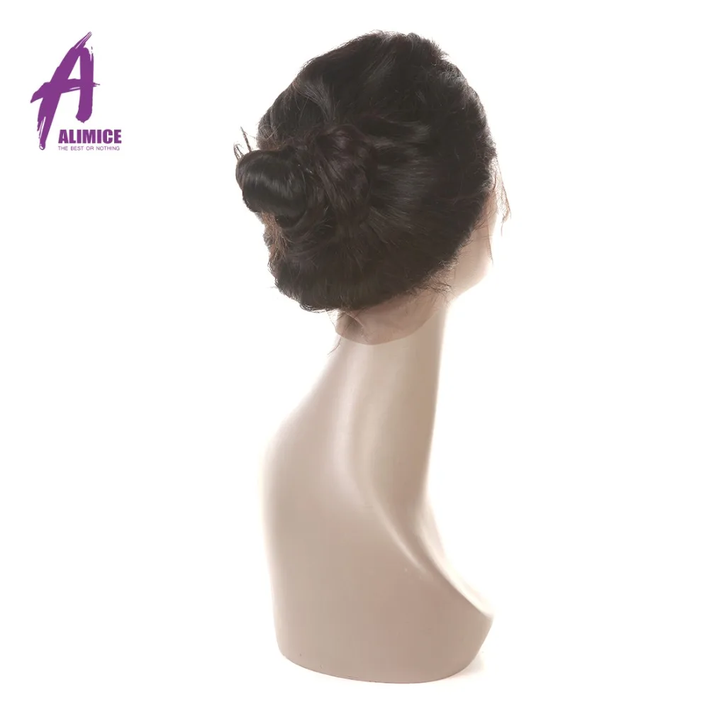 ALIMICE Hair Indian Straight Hair 360 Lace Frontal Closure With Baby Hair Non Remy Human Hair Free Part Natural Color 12-24inch (19)