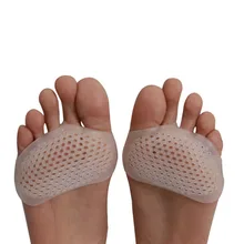 1 par de silicona suave de alta zapatos de tacón Zapatos antideslizante proteger el alivio del dolor de cuidado de los pies en la parte delantera media yarda gel invisible plantillas