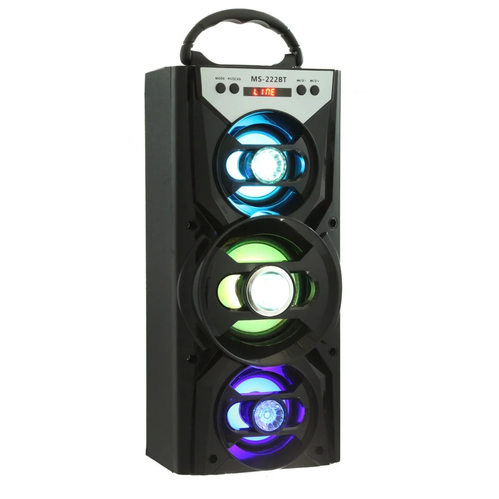 

Protable Loudspeaker High Power Output FM Radio AUX Wireless Bluetooth Two-channel TF Card Speaker Support USB Tf Card Player