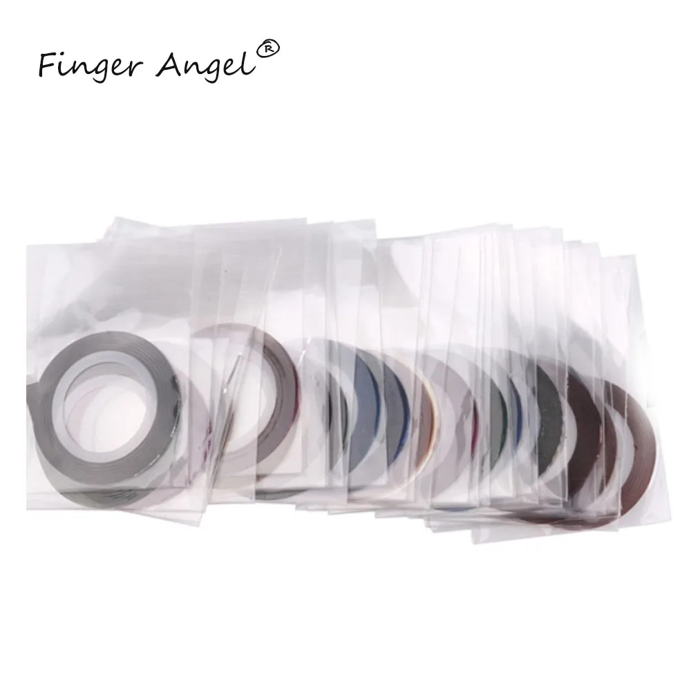 Finger Angel Nail Art Чередование ленты линии 24 шт. смешанные цвета рулоны 1 мм Маникюр наклейки s DIY Советы украшения наклейки Набор